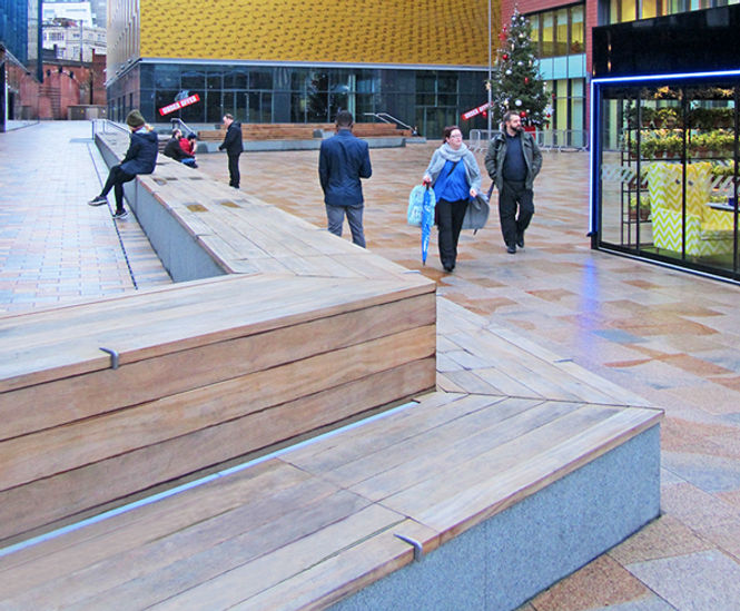 Bespoke street furniture for First Street, Manchester
