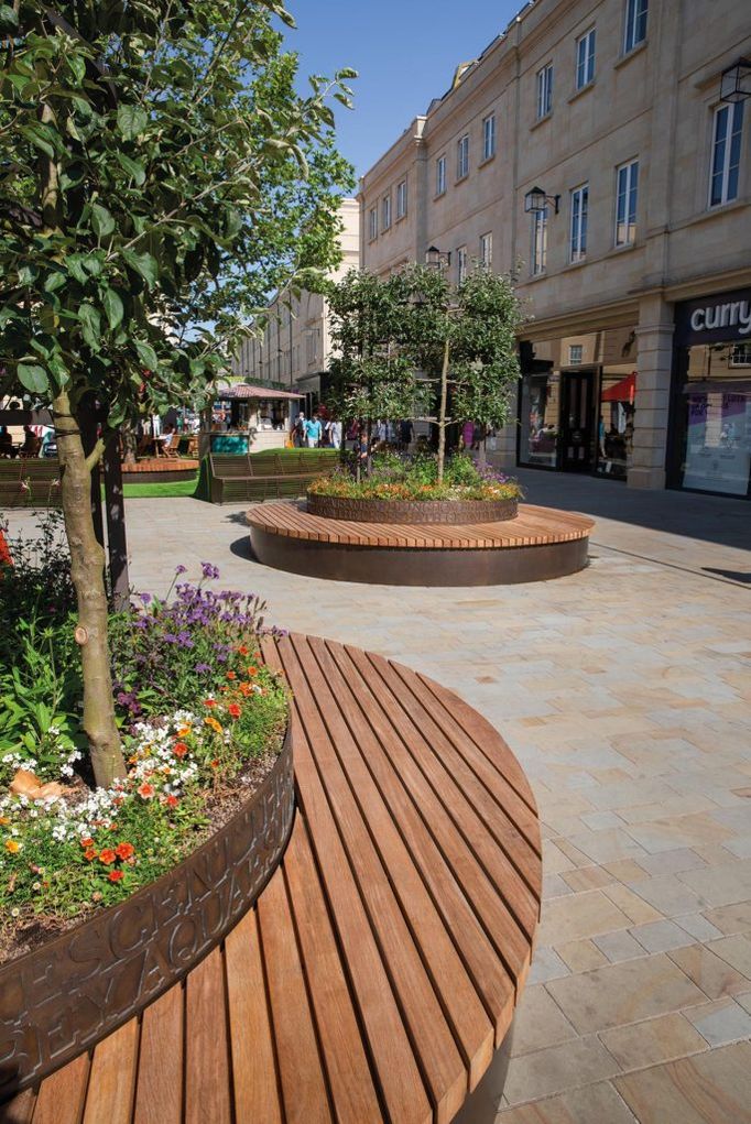 Movable Circular Hardwood Tree Seats For Public Realm Woodscape Esi