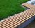 Hardwood seats and planters for green landscaping scheme 2