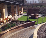 Timber seating and planters for elderly day care centre - on this page