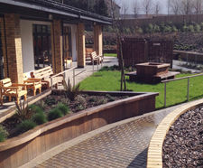 Timber seating and planters for elderly day care centre