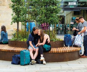 Circular seat design for central plaza - Southgate, Bath