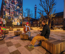 Bespoke illuminated seating - Whitfield Gardens, London