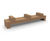 Beam backless timber bench with cube legs 1