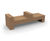 Beam backless timber bench with cube legs 2
