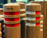 Round profile hardwood bollard