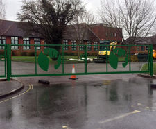 Gates with bespoke stag motif for Dorset school