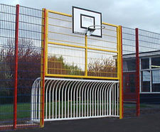 Goals for primary school football pitch and play area