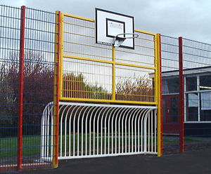 Goals for primary school football pitch and play area