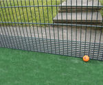 Hockey pitch rigid mesh fencing system