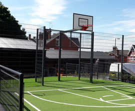 Sports fencing for basketball court at special school