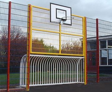 Junior Goal Unit - steel MUGA goal with mesh rebound fencing