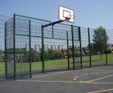 Recessed MUGA Goal End - steel sports goal for multi-use court fencing - on this page