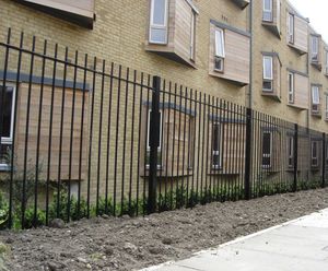 Vertical solid bar steel railings