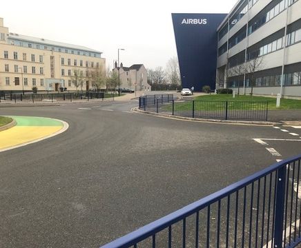 Pedestrian guardrail installed for Airbus