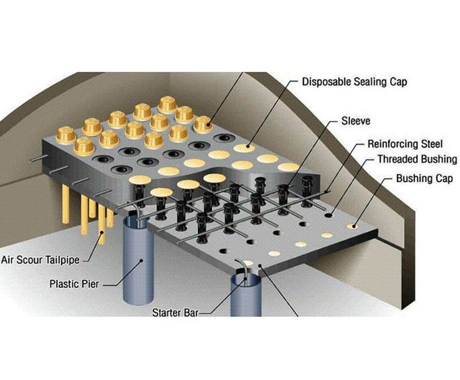 Monolithic GRC filter floor panels