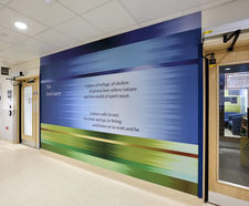 Bespoke Acrovyn wall mural for hospital sanctuary