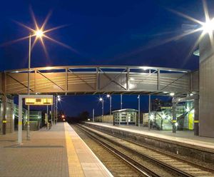 Steel truss bridge at Bootle Oriel Road railway station