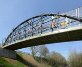 Bow-tied arch cycle bridge - Picket Twenty, Andover - on this page