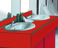 Push button, self closing taps
