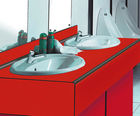Push button, self closing taps