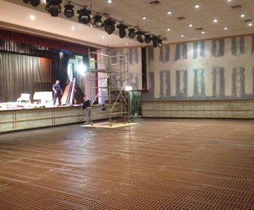 Damp-proofing flood-damaged hall and dance floor