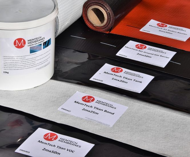 Structural combined gas and waterproofing systems