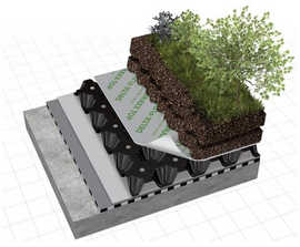 DELTA®-FLORAXX TOP water-retaining green roof membrane