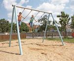 Unique Luna Double Swing - steel playground swing set with rubber seats