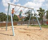 Unique Luna Double Swing - steel playground swing set with rubber seats - on this page