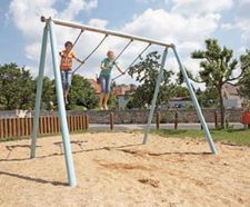 Unique Luna Double Swing - steel playground swing set with rubber seats