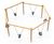 Six-Bay Swing - larch wood playground swing with 6 tyre seats 2