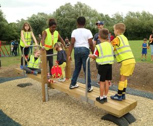 Unique stand-up seesaw