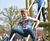 Venetos play unit - outdoor larch and steel playground climbing structure 7