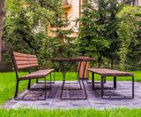 Nerium Bench - outdoor hardwood and aluminum seating for public spaces - on this page