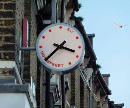 Illuminated drum clock for Hoe Street, E17
