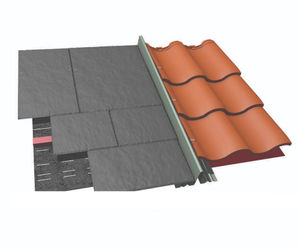 Dry fix bonding gutters for jointing two roof coverings
