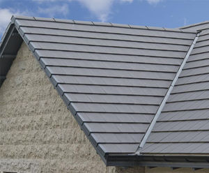 Edgemere interlocking concrete slate-like roof tiles