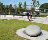 Large polished concrete Pebble Seats for hotel grounds - on this page