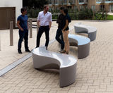 Wave granite aggregate concrete bench  - on this page