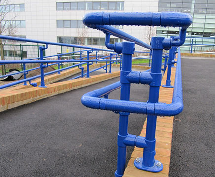 Fittings for DDA-compliant handrail at university