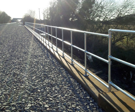 Guardrail provides safety along railway route