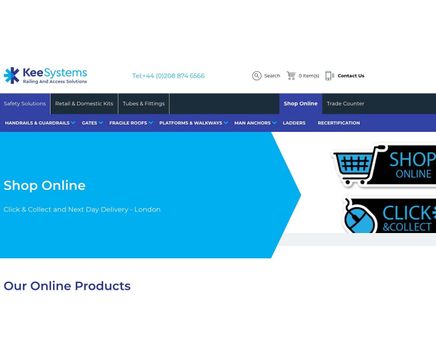 Kee Systems online shop and Click & Collect services