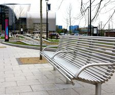 West Bromwich Metro Plaza - seating and railing