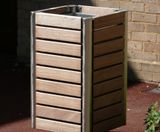 Shoreline SL048 - stainless steel and timber outdoor litter bin (80 litres) - on this page