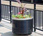 Centerline CLPL - contemporary round steel outdoor planter