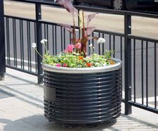 Centerline CLPL - contemporary round steel outdoor planter