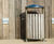 Shoreline SL054 - dome-top metal and timber circular litter bin (120L) 0