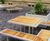 Campus aluminium-framed picnic table with timber slats 0