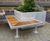 Campus aluminium-framed bench with timber slats 0